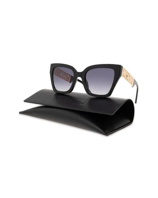 Moschino Black Logo-Lettering Cat-Eye Frame Sunglasses