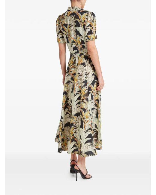 Temperley London Green Robe Baxter À Imprimé Graphique