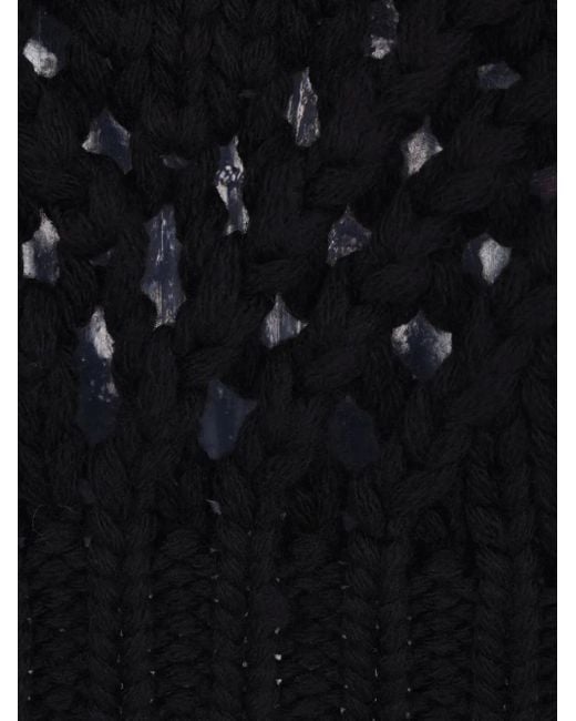 Jil Sander Black Geometric-Pattern Knit Sweater for men