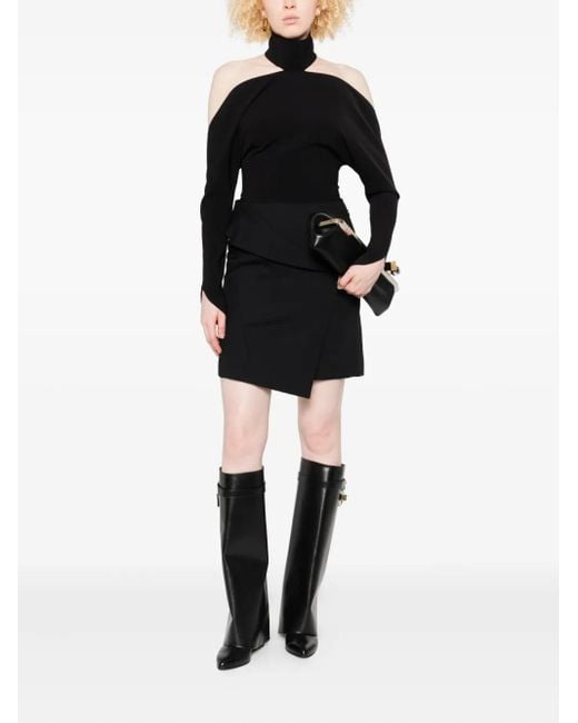 Courreges Black Cold-Shoulder Top