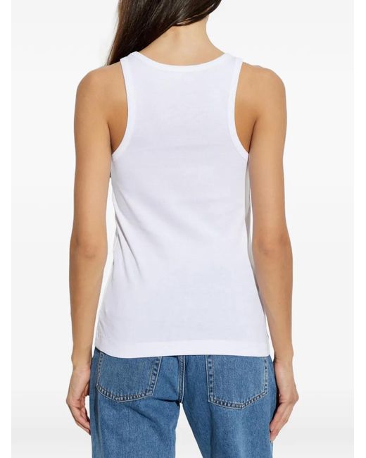 By Malene Birger White Mani Ribbed-Knit Tank Top