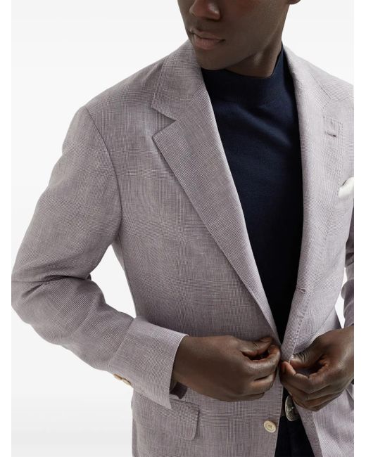 Brunello Cucinelli Sakko Mit Prince Of Wales-Karo in Purple für Herren