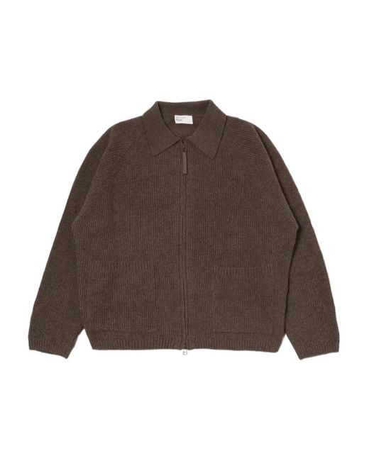 Cardigan Côtelé À Fermeture Zippée Universal Works pour homme en coloris Brown