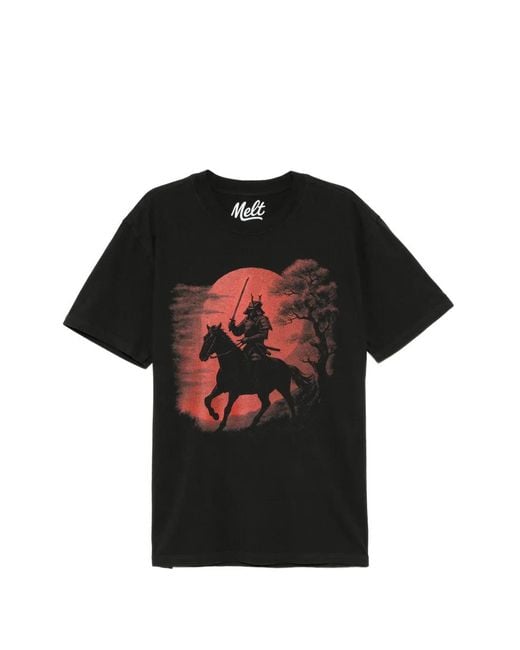 Melt Black Crew-Neck Short-Sleeve T-Shirt for men