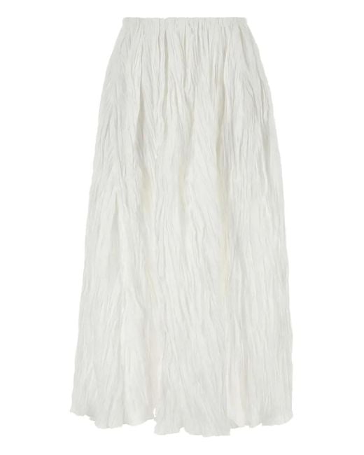 Co. White Pleated Maxi Skirt