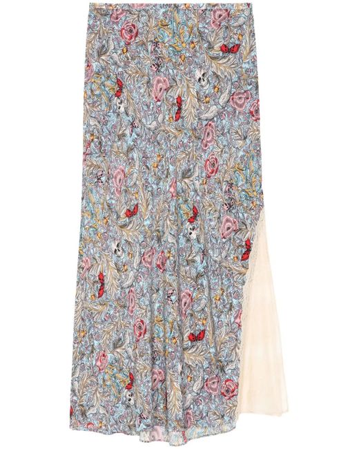 Zadig & Voltaire Blue Jayla Midi Skirt