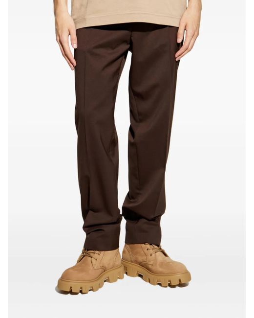 Moncler Brown Logo-Patch Trousers for men