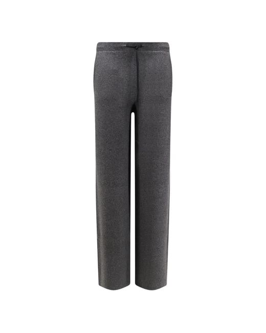 Hevò Gray Drawstring Knitted Track Pants for men