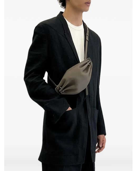 Bonastre Metallic Bonbon Pleated Leather Shoulder Bag