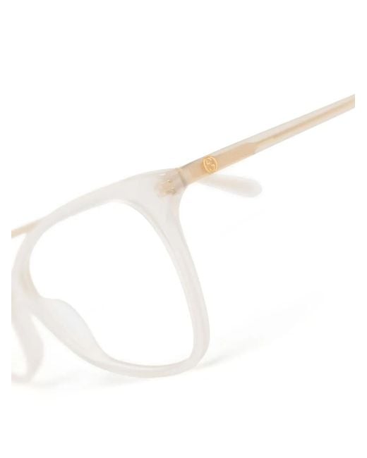 Gucci White Cat-Eye Frame Optical Glasses