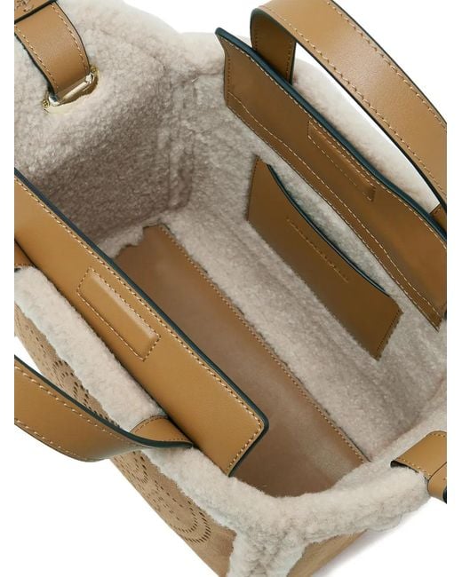 Karl Lagerfeld Metallic Small K-Circle Shearling Tote Bag