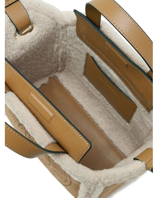 Karl Lagerfeld Metallic Small K/circle Shearling Tote Bag