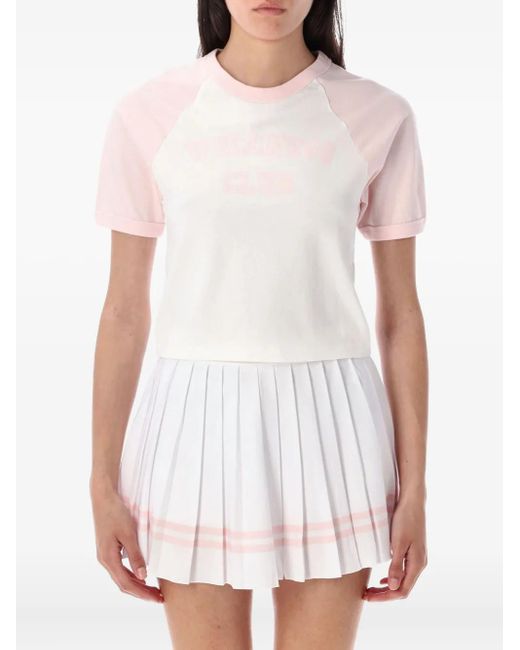 Sporty & Rich White Wellness Club Raglan-Sleeve T-Shirt