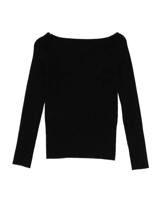 Patrizia Pepe ボートネックセーター Black