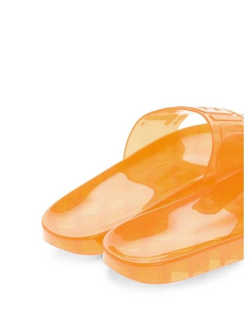 DIESEL Orange Logo-Embossed Slides