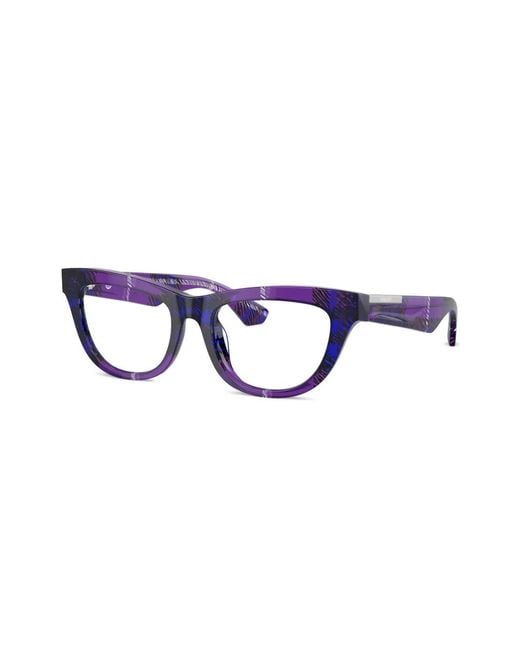 Burberry Blue Check-Pattern Cat-Eye Glasses