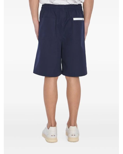 Gucci Blue Embroidered Drawstring Cotton-Poplin Shorts for men