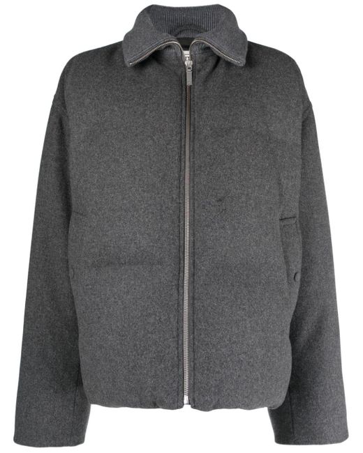 Totême  Gray Flannel Puffer Jacket