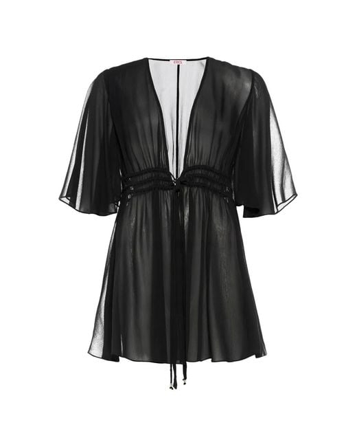 Eres Black Flared Sleeve Opérette Top