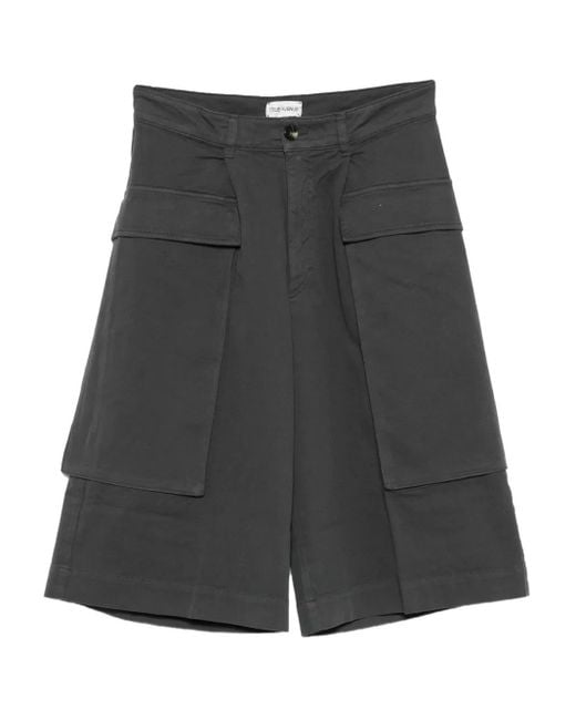TRUE AVENUE Gray Double-Pocket Bermuda Shorts