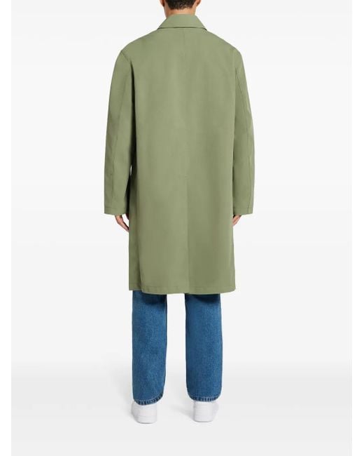 Lacoste Green Water-Repellent Windproof Trench Coat for men