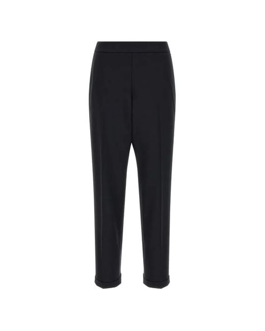 Alberto Biani Blue Elasticated Turn-Up Trousers