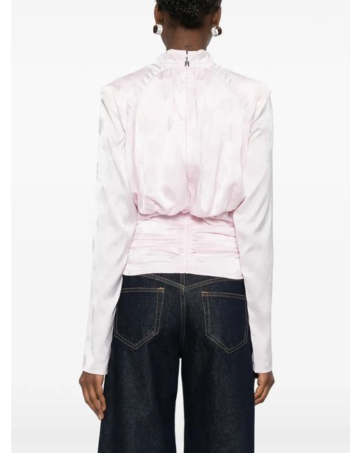 ROTATE BIRGER CHRISTENSEN Pink Blush Top With All-Over Floral Print