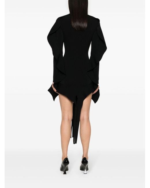 Mugler Asymmetrische Mini-jurk in het Black