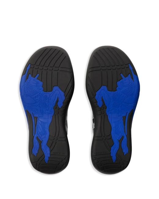 Burberry Blue Check Knit Neptune Sneakers