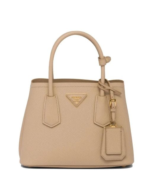 Prada Natural Double Saffiano Leather Tote Bag