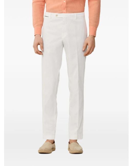 Hackett White Kensington Slim-Fit Chino Trousers for men