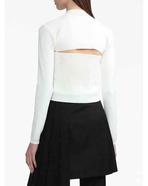 Juun.J White High-Neck Zipped Jumper