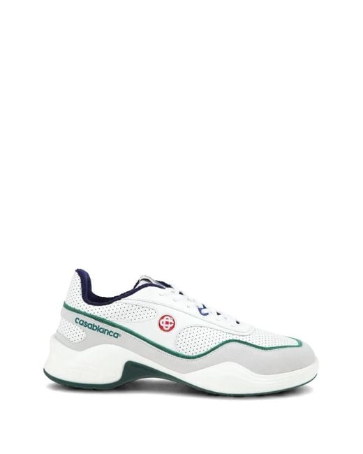 Casablanca White Court Championship Lace-Up Leather Sneakers for men