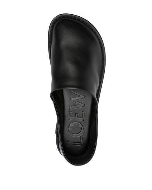Loewe Gray Folio Leather Loafers for men