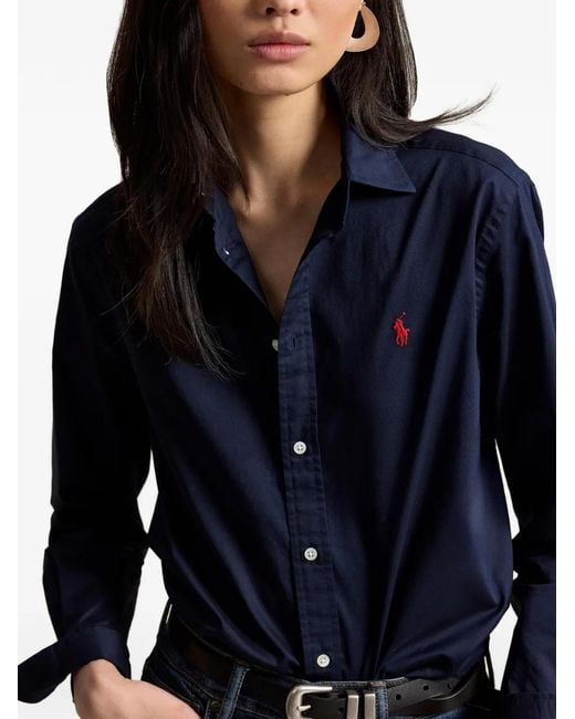 Polo Ralph Lauren Blue Pony-Embroidered Buttoned Shirt