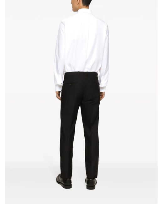 Dolce & Gabbana White Classic-Collar Cotton Shirt for men