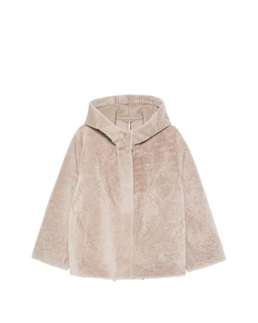 Manzoni 24 Natural Hooded Shearling Jacket