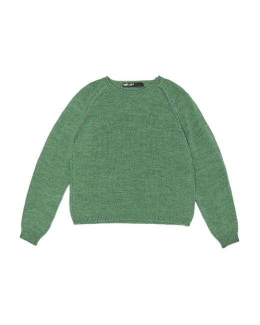 Bimba Y Lola Green Raglan-Sleeve Knit Sweater
