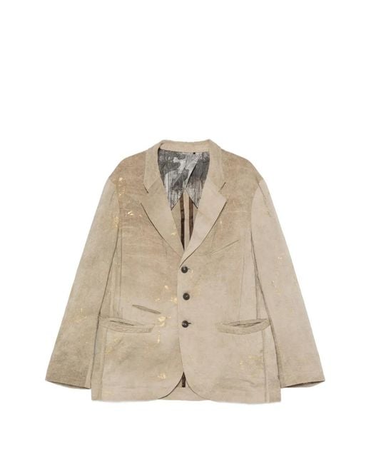 Ziggy Chen Natural Blazer À Revers Crantés for men