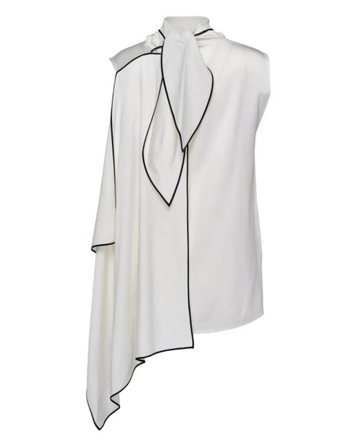 Stella McCartney アシンメトリー ハイネック ブラウス Gray