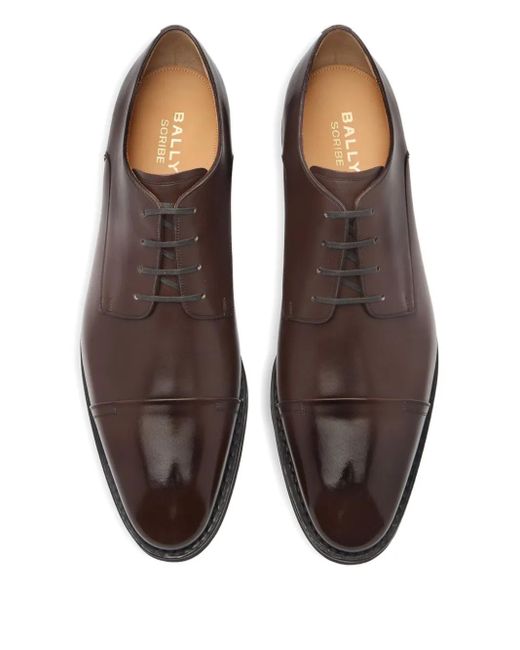 BALLY Scribe ブラウン オックスフォードシューズ Bally Scribe Un Leather Derby Shoes in Brown for Men | Lyst