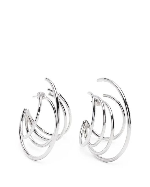 Panconesi White Large Orbit Hoop Earrings