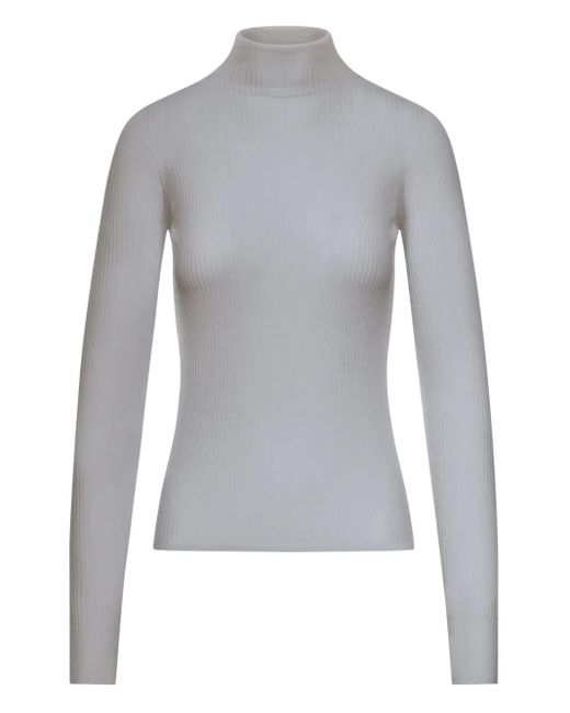 Sportmax Gray Ribbed Sweater