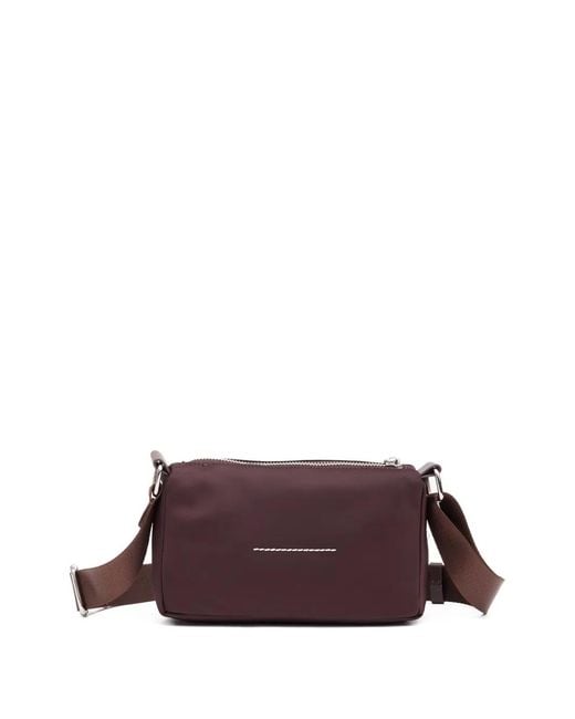 MM6 by Maison Margiela Purple Numeric-Patch Cross Body Bag