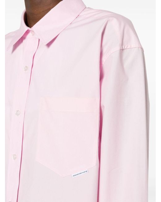 Alexander Wang Pink Boyfriend Shirt With Logo Flag Tag