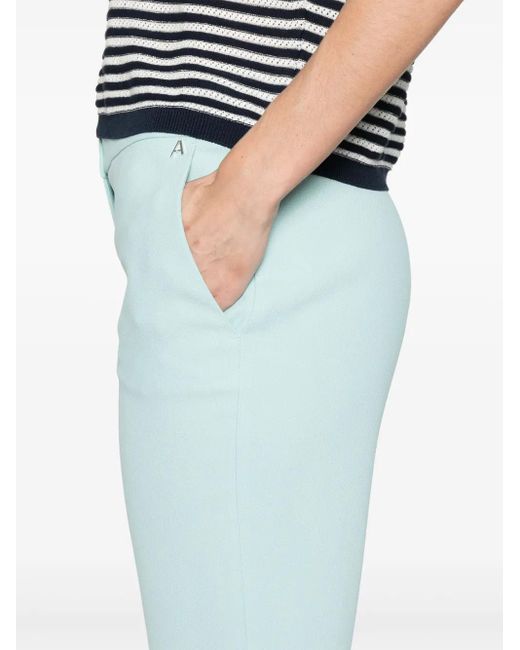 Twinset Blue Crêpe Cigarette Trousers