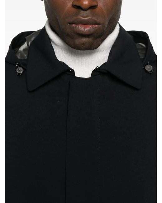 Montecore Black Hooded Buttoned Jacket for men