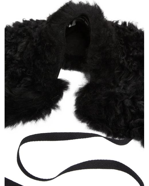 Ann Demeulemeester Black Curled Shearling Collar