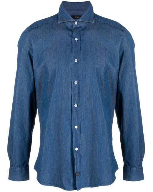 Fay Denim Overhemd in het Blue voor heren