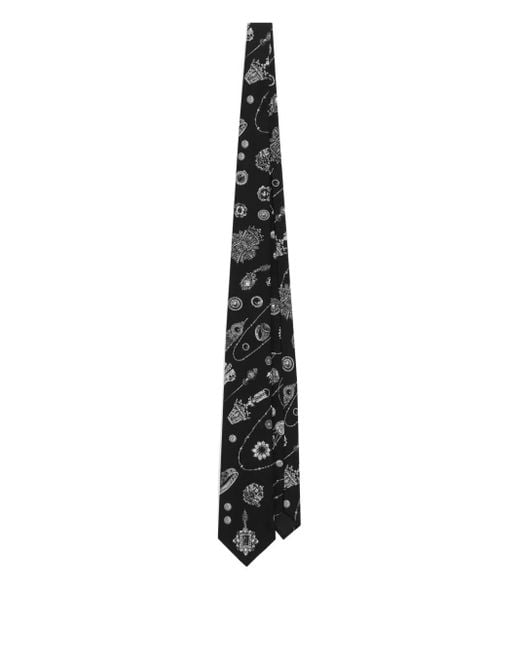 Dolce & Gabbana White Jewellery-Print Tie for men